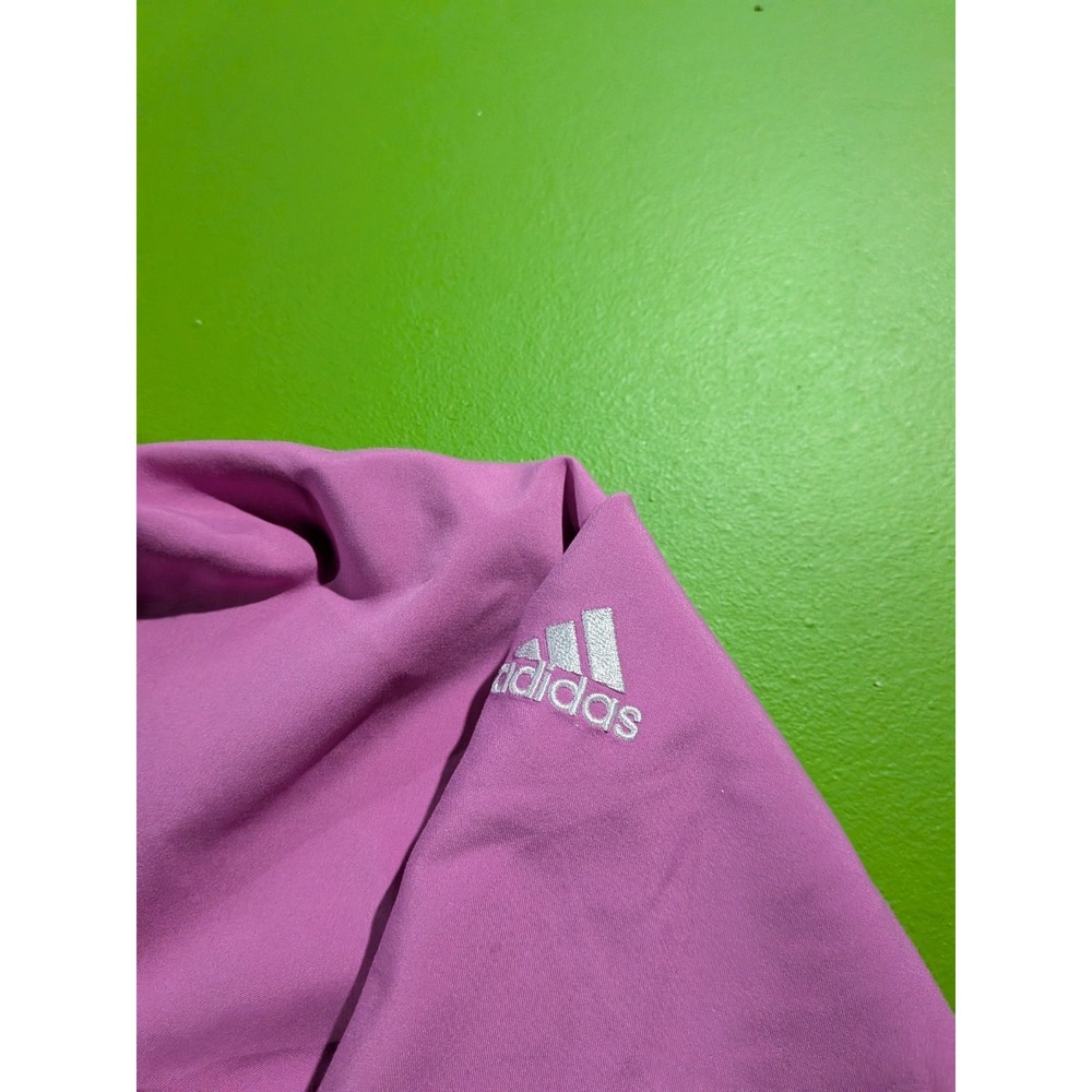 Adidas ClimaProof Pink Windbreaker Jacket Women's Large Golf Tennis 1/4‎ Zip - Picture 4 of 11